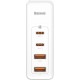 Baseus Travel Charger GaN2 Pro 2xType-C/2xUSB 100W + Cable Type-C 100W White