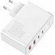 Baseus Travel Charger GaN2 Pro 2xType-C/2xUSB 100W + Cable Type-C 100W White