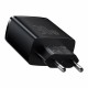 Baseus Compact Quick Charger Type-C/2xUSB 30W Black