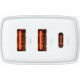 Baseus Compact Quick Charger Type-C/2xUSB 30W White