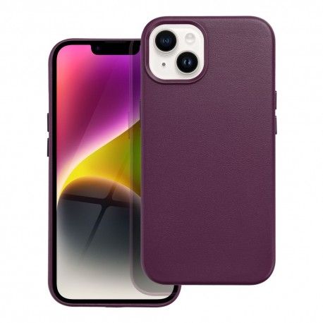 Leather Mag Cover Case iPhone 14 - Dark Violet