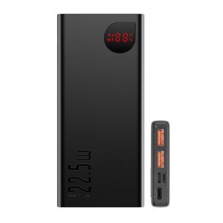 Baseus Powerbank PD+QC 10000mAh 2xUSB/Type-C/Lightning/micro-USB Digital Display 22.5W Black