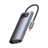 Baseus Multifunctional HUB Docking Station Metal Gleam Series 4 in 1 Type-C to USB 3.0+RJ45 Gray