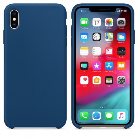 OEM Silicone Case Soft Flexible Rubber Cover iPhone XS Max -Dark Blue