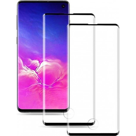5D Full Face Tempered Glass Samsung Galaxy S10 plus (hole) - Black