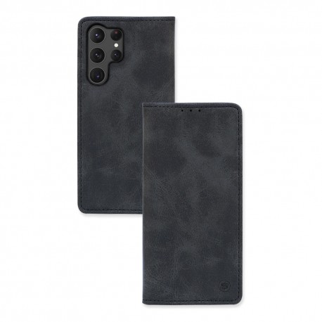 Sonique Vintage Magnet Book Samsung Galaxy S23 Ultra - Black