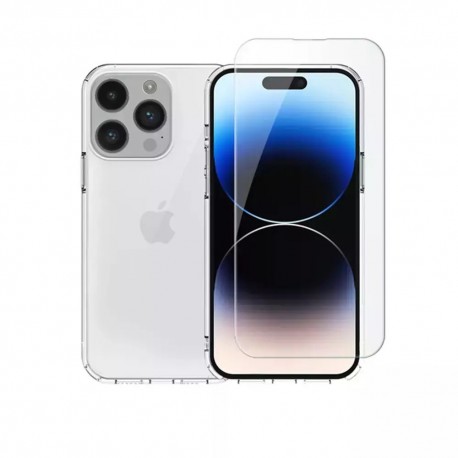 Vivid Set TPU Case + Full Face Tempered Glass Apple iPhone 15 Pro Max Black