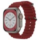 Techsuit Watchband W038 Silicone Strap Apple Watch Ultra2/Ultra1/SE/9/8/7/6/5/4 (49/45/44mm) - Wind Red