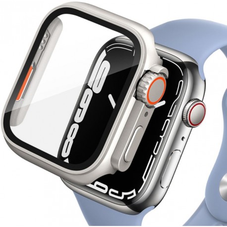Tech-Protect Defense 360 Case + Glass Apple Watch 9 / 8 / 7 (45mm) - Titanium / Orange
