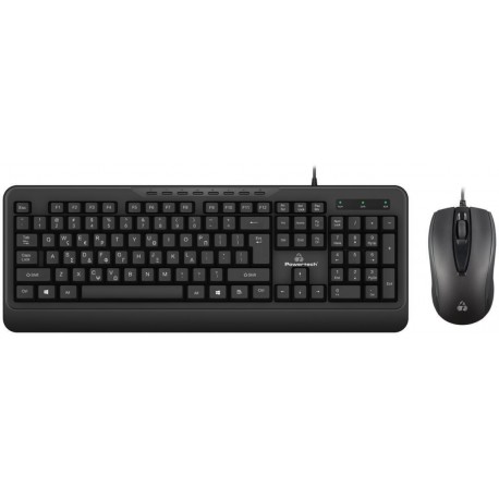 POWERTECH set ποντίκι & πληκτρολόγιο PT-1067, ενσύρματο, 1000dpi,Ελληνικό, μαύρο