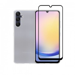 Vivid Set Gelly Case + Full Face Tempered Glass Samsung Galaxy A25 5G Black