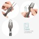 Navaris Titanium Camping Cutlery Set - Grey