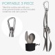 Navaris Titanium Camping Cutlery Set - Grey