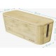 Navaris Bamboo Cable Box - 32 x 12 x 11cm - Bamboo