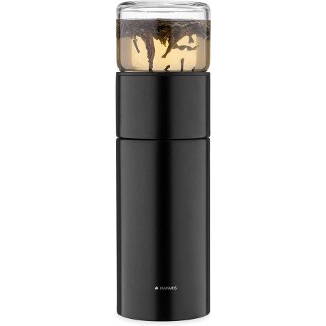 Navaris Tea Bottle with Filter - 300ml - Black
