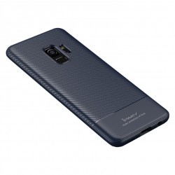 iPaky Carbon Fiber flexible cover TPU Samsung Galaxy S9 - Blue