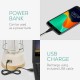 Navaris Rechargeable LED Latern - PowerBank 5000mAh  1 x USB-A - 12.6 x 12.6 x 23cm - White