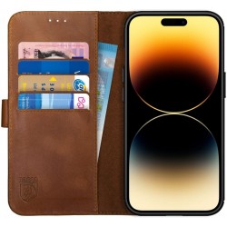 Rosso Deluxe Book Case Apple iPhone 14 Pro Max - Brown