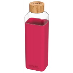 Quokka Storm - Glass rounded bottle with silicone cover 700ml - Maroon