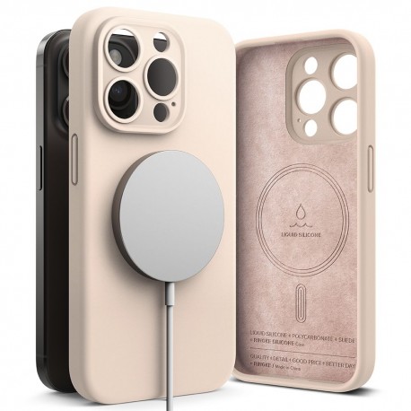 RINGKE SILICONE MAGNETIC MAGSAFE IPHONE 15 PRO MAX - PINK SAND