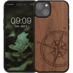 KWmobile TPU Bumper Apple iPhone 15 Plus - Walnut  Navigational Compass