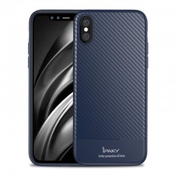 iPaky Carbon Fiber flexible cover TPU Case iPhone XS Max - Blue