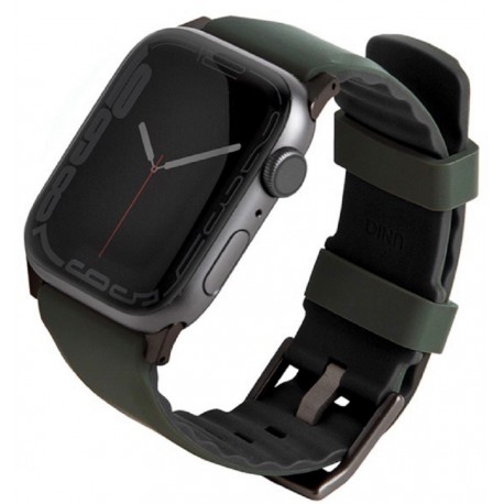 UNIQ pasek Linus Apple Watch Series 4/5/6/7/8/SE/SE2/Ultra 42/44/45mm. Airosoft Silicone -moss green