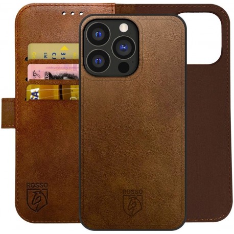 Rosso Element 2 in 1 Book Case Apple iPhone 15 Pro Max - Brown