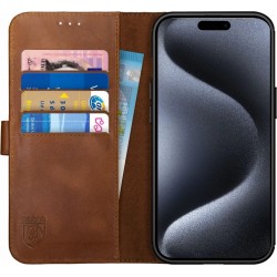 Rosso Deluxe Book Case Apple iPhone 15 Pro Max - Brown