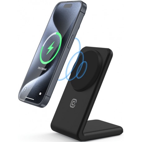 Crong MagSpot Stand 2 in 1 Wireless Charger MagSafe  Apple iPhone/ AirPods - 75W - Shadow Black