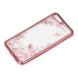 OEM Bloomy Stylish TPU Gel Case Flower Cover Huawei Y6 2018 - Pink