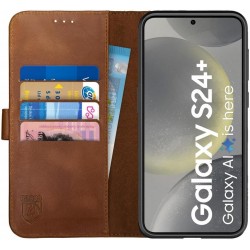 Rosso Deluxe Book Case Samsung Galaxy S24 Plus - Brown