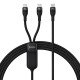 Baseus Flash Series II 1 to 2 Fast Charging Cable Type-C to C+C 100W 1.5m Black