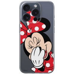 Disney Case Apple iPhone 15 Pro Minnie Partial Print Smiley Transparent