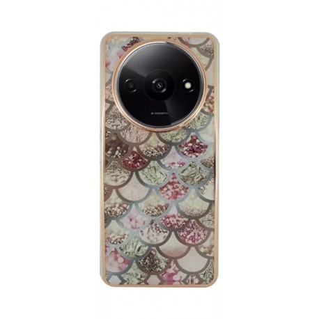 Vivid Mermaid Scale Silicone Case Redmi A3 Rose Gold