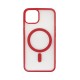 Vivid Magsafe Silicone Case Apple iPhone 14 Transparent/Red