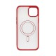 Vivid Magsafe Silicone Case Apple iPhone 15 Plus Transparent/Red