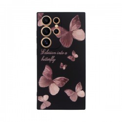 Vivid Silicone Case Samsung Galaxy S24 Ultra Butterfly Black/Pink