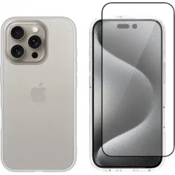 Vivid Set Gelly Case + Full Face Tempered Glass Apple iPhone 16 Pro Black