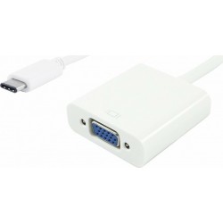 POWERTECH αντάπτορας USB Type-C σε VGA PTH-034, Full HD, Λευκό