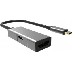 POWERTECH αντάπτορας USB-C σε HDMI PTH-055, 65W PD, 4K, Γκρι
