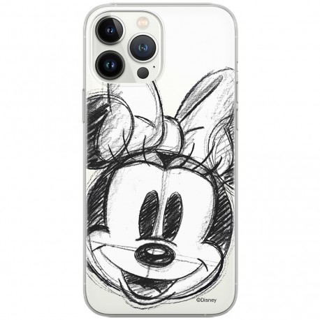 Disney Case Apple iPhone 15 Pro Minnie Partial Print Sketch Transparent