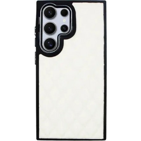 Vivid Diamond Shape PU Leather Case Samsung Galaxy S24 Ultra White