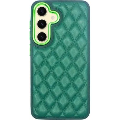 Vivid Diamond Shape PU Leather Case Samsung Galaxy S24 Green