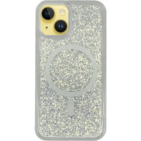 Vivid Magsafe Glitter Shine Case Apple iPhone 15 Silver