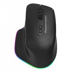 POWERTECH ασύρματο, επαμαφορτιζόμενο gaming ποντίκι PT-1253, 2.4GHz & Bluetooth, 2000DPI, 650mAh, RGB, μαύρο