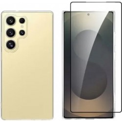 Vivid Set Gelly Case + Full Face Tempered Glass Samsung Galaxy S25 Ultra Black