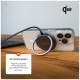 Fixed Magnetic Wireless Charger (FIXMPADP-GR) - Ring Holder, Universal, MagSafe, Qi2, 15W, USB-C, 1.2m Nylon Cable - Gray