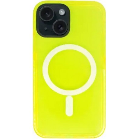 Vivid Magsafe Silicone Case Apple iPhone 15 Yellow