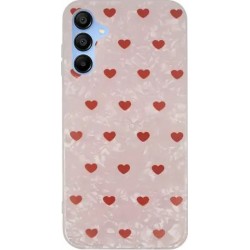 Vivid Heart Glitter Case Samsung Galaxy A15 4G/5G Clear/Red